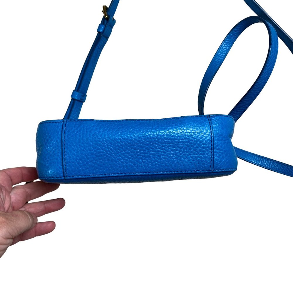 Fossil Gemma Leather Crossbody Cerulean Blue with Adjustable Strap Shoulder Bag - Picture 14 of 16
